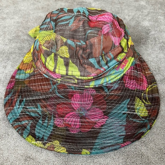 VINTAGE Laurant Benon Paris Floral Sun Visor Hat with Removable Top - Picture 3 of 9